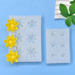 6-cavity flower silicone mold for handmade soap, fondant cakes, and DIY resin crafts