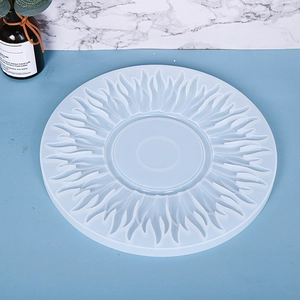 Detail of sunburst silicone mold with flame textures for resin and soap making