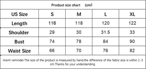 Size guide for sleeveless square neck midi dress with length and bust measurements