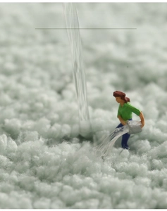 Macro shot of thick microfiber bath mat with high-density fibers and super absorbent texture