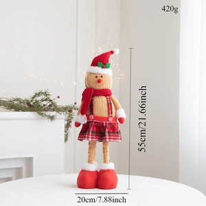 Spécifications de taille pour la peluche bonhomme de pain d'épices montrant 55cm de hauteur