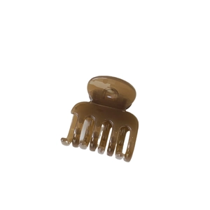 Glossy amber medium hair claw clip for ponytail, professional minimalist hair accessory
