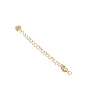 Luxurious gold stainless steel extension chain with lobster clasp and heart pendant