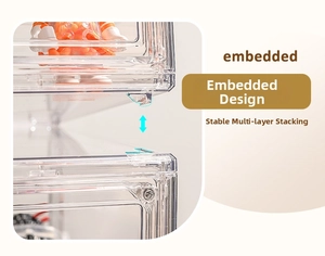 Close-up of clear acrylic display case featuring stackable grooves and embedded design