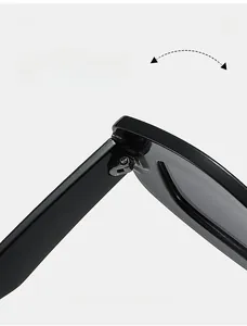 Macro shot of durable metal hinge on black cat eye sunglasses frame detail