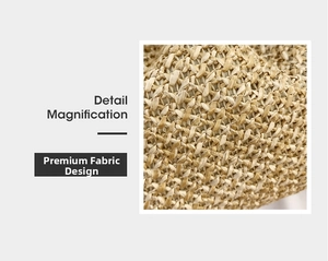 Detail magnification of the woven straw material showing the fine cross texture and fabric