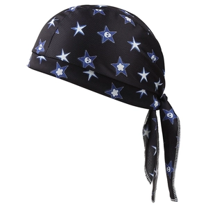 Bandana de pirate noir avec crâne et étoiles pour le cyclisme et le sport respirant