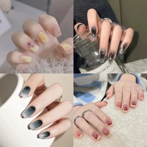 French floral and gradient star press-on nails in four elegant assorted designs