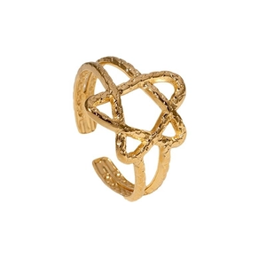 Minimalist gold star open ring with hammered texture finish for a unique stylish look