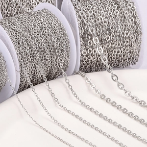 Flat O-cross stainless steel jewelry chains in various sizes for DIY necklace making