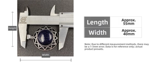 Size chart showing 55mm height and 40mm width of the vintage star crystal pendant