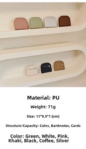 Detailed specs of mini semi-circle PU purse showing dimensions 11x9.5x1cm and 71g weight