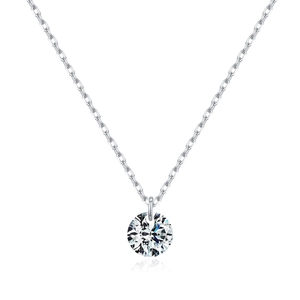 Funkelnder D-Farbe Moissanit-Solitär-Anhänger an einer S925 Sterling Silber Halskette
