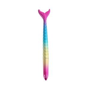 Colorful mermaid tail gel pen with 0.5mm black ink and fish scale gradient texture