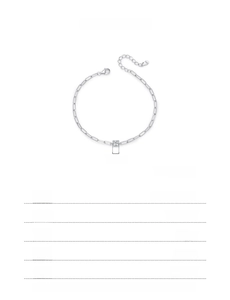 S925 sterling silver paperclip bracelet with a 0.30Ct square moissanite stone detail