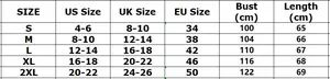 Guía de tallas para blazer cárdigan de mujer con medidas US, UK y EU en centímetros