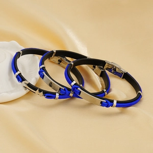 Nautical Anchor Bracelet Stainless Steel Leather Braided Rope Casual Punk Jewelry For Men Women