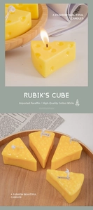 Cheese shaped scented candle made of premium paraffin wax with high quality cotton wick