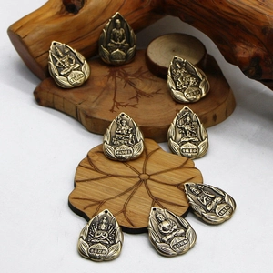 Vintage Brass Buddhist Guardian Pendant Pi Xiu Wu Lou Gourd Feng Shui Coin Charms For DIY Keychain Home Decor Accessory