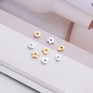 Mix of S925 sterling silver beads in heart, star and drop shapes for DIY jewelry making