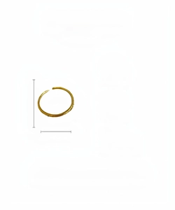 Macro detail of 18k gold vintage minimalist open ring with adjustable sizing features