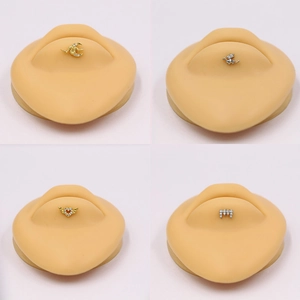 Chic dragon snake and winged heart ear studs set in gold and silver plating