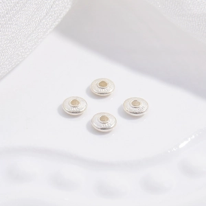 Flache S925 Sterling Silber Abstandsperlen mit Goldmitte für DIY Schmuckherstellung