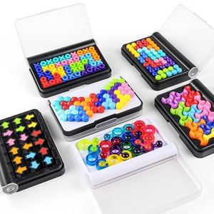 6-pack portable logic puzzle set with colorful brain training games for kids