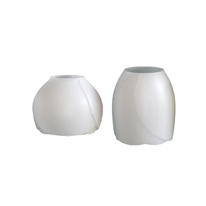 Tulip shaped resin mold set for DIY flower vase and candle holder in translucent white