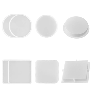 Silikonformen-Set in runder und quadratischer Form für DIY-Untersetzer und Isolierpads