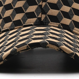 Berretto da baseball con motivo geometrico 3D in tessuto di tela intrecciata premium