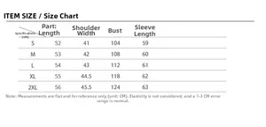 Tableau des tailles pour veste en fourrure synthétique avec mesures du buste et épaules