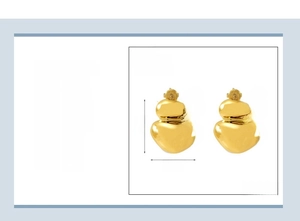 Irregular gold lava-style stainless steel earrings with dimensions 25x22mm and 8.4g weight