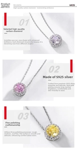 Macro detail of S925 silver necklace featuring rose cut high carbon diamond stones