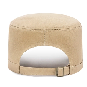 Adjustable cotton cadet army cap for men featuring a metal sport buckle and canvas stitching