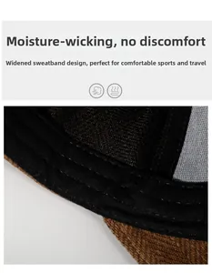 Detail of the widened moisture-wicking sweatband inside this stylish baseball cap