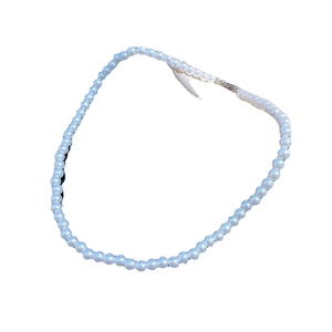 Classic single strand white round pearl necklace with secure metal clasp for women