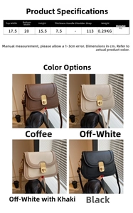 Detailed size chart for retro PU leather crossbody bag showing dimensions and specifications