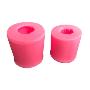 Pink silicone tulip flower mold set for DIY fondant, chocolate, and clay cake decoration