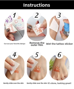 Detailed six-step guide for applying waterproof lace henna tattoos with various patterns