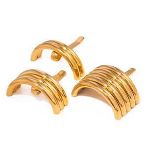 Gold minimalist stainless steel U-shaped hair combs in double, triple, and five-layer designs