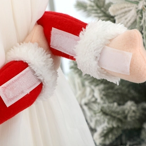 Christmas snowman curtain tieback doll with festive red felt and magic tape closure