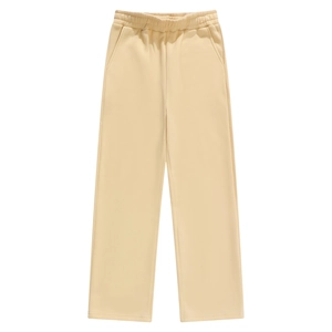 Men's fashion casual straight-leg elastic waist trousers in apricot sport knit fabric