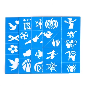Hollow Body Paint Stencils Halloween Cosplay Party Tattoo Templates Plastic DIY Patterns For Adults Kids