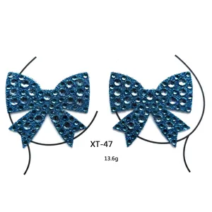 Blue acrylic butterfly breast gem stickers for festivals and party decoration