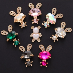 Ciondoli Coniglio E Orso In Cristallo Lega DIY Gioielli Decorazione Custodia Telefono Pendenti Animali Strass Luccicanti