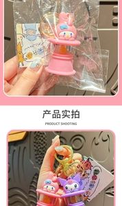 Close-up of My Melody and Kuromi cartoon night light keychains in packaging