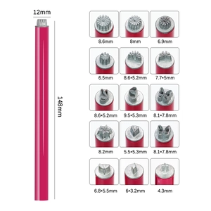 6-piece nail art stamp pen set with 15 interchangeable metal stamping tool heads