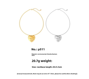 Irregular heart pendant necklace details in gold and silver titanium steel material