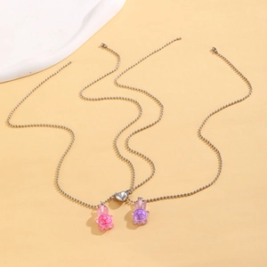 Luminous magnetic turtle heart necklaces for couples with glowing resin pendants